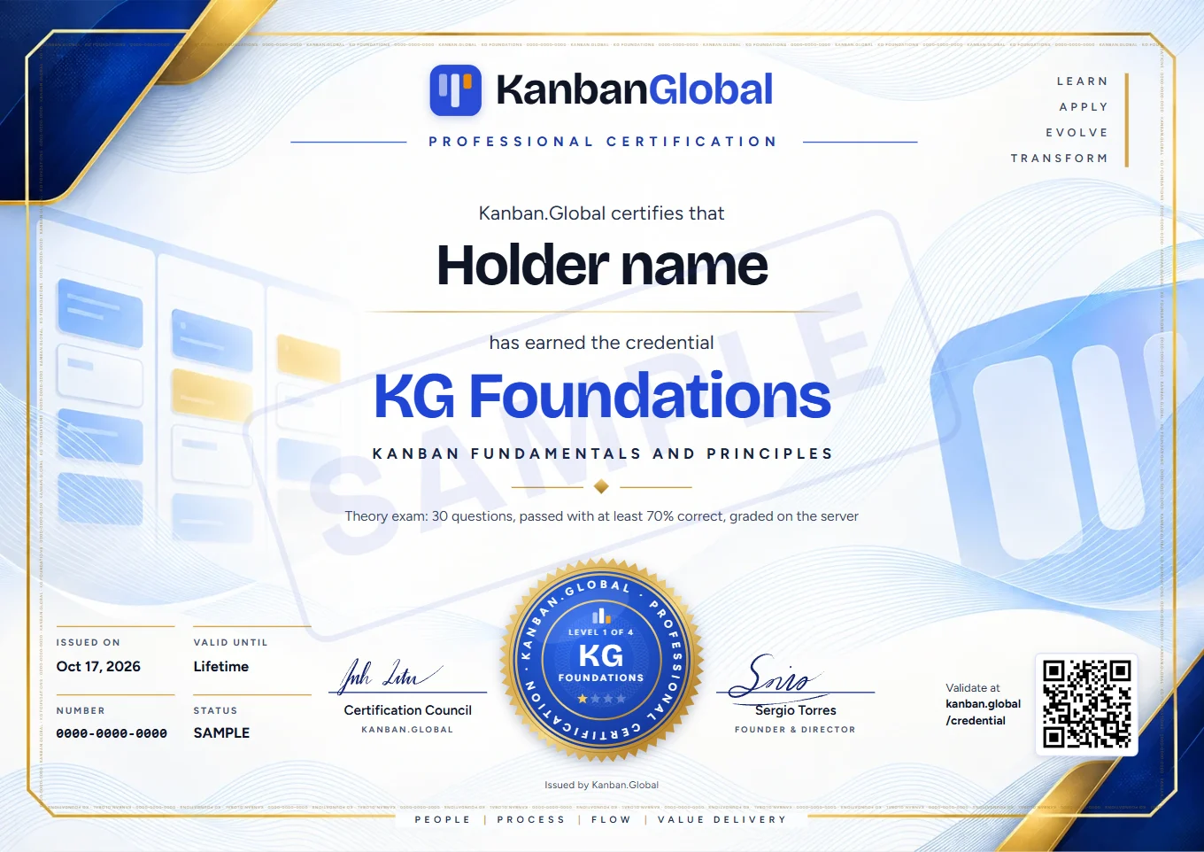 Como é o certificado: KG Foundations
