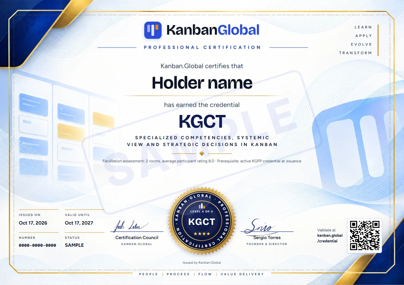 Cómo es el certificado: KGCT